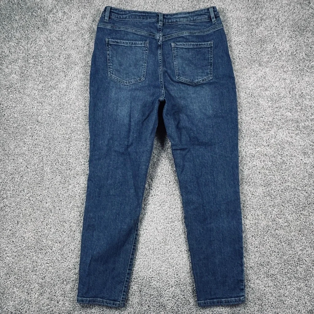 Emile Promod Womens High Rise Straight Leg Jeans‎ Medium Wash Blue Size UK 16